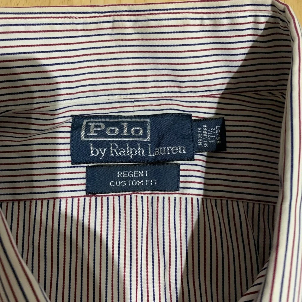 Polo by Ralph Lauren Regent Custom Fit  Dress‎ Shirt Men's 17.5 -36/37 Striped